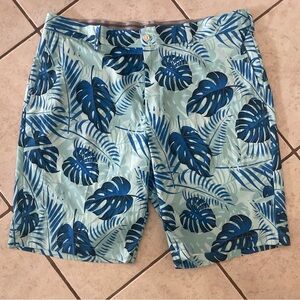 Tropical Leaf Print Shorts